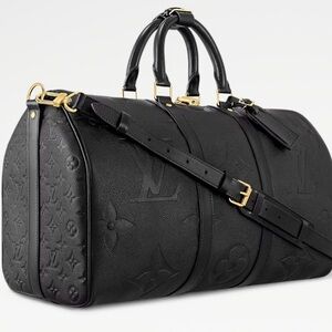 Louis Vuitton Keepall Bandoulière 45 Monogram Empreinte Giant Black